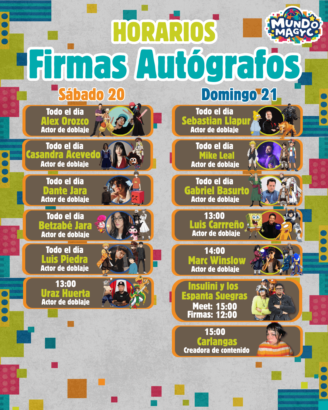 Horarios Mundo Magyc día 2